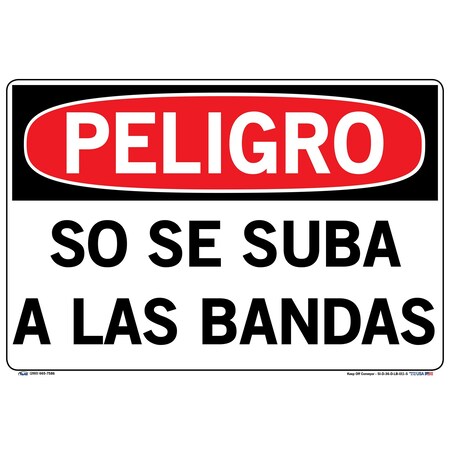 Vestil Vinyl Label Sign, 12-1/2" Height, 18-1/2" Width, Vinyl Label, Rectangle, Spanish SI-D-36-D-LB-011-S